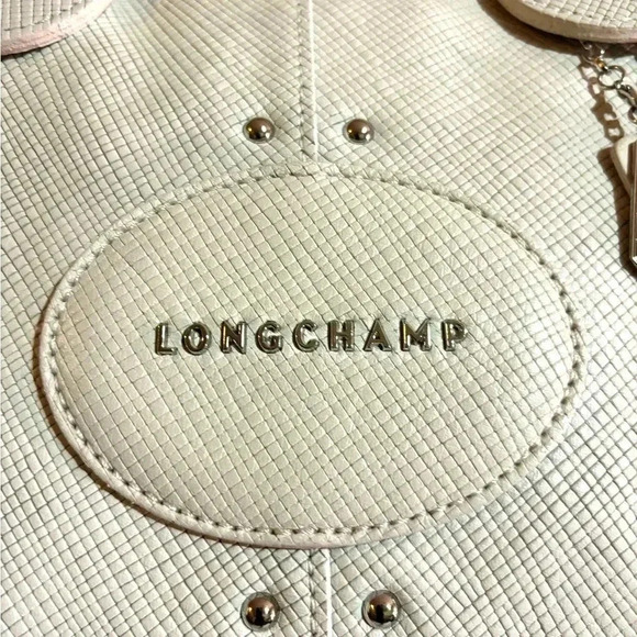 Longchamp cream leather quadri 2 way satchel handbag - Picture 8 of 14